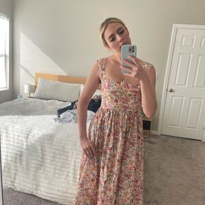 For Love And Lemons Multicolor Floral Midi Dress nwt